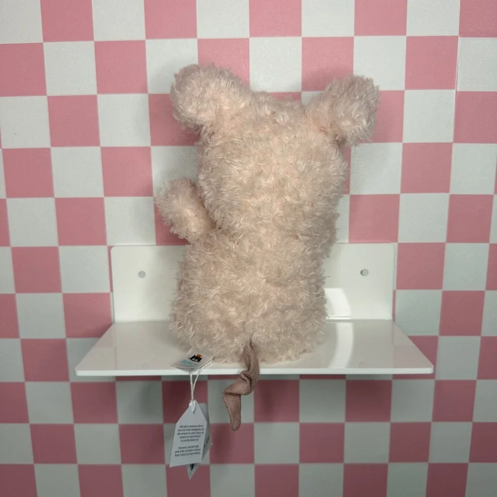 Jellycat Curvy Pig Plush Pink Curly‎ Fur Stuffed Animal Toy New With Tags - Picture 5 of 12